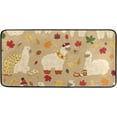 thumbnail image 1 of Area Rugs Carpet for Bedroom Floor Kitchen Rugs Llama Alpaca with Falling Autumn Leaves Door mat Bedside Runner Rug Living Room Washable Non Slip 39×20in, 1 of 7