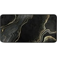 thumbnail image 1 of Area Rugs Carpet for Bedroom Floor Kitchen Rugs Abstract Black Marble Gold Line Bedside Runner Rug Living Room Washable Non Slip 39×20in Sofa, 1 of 7