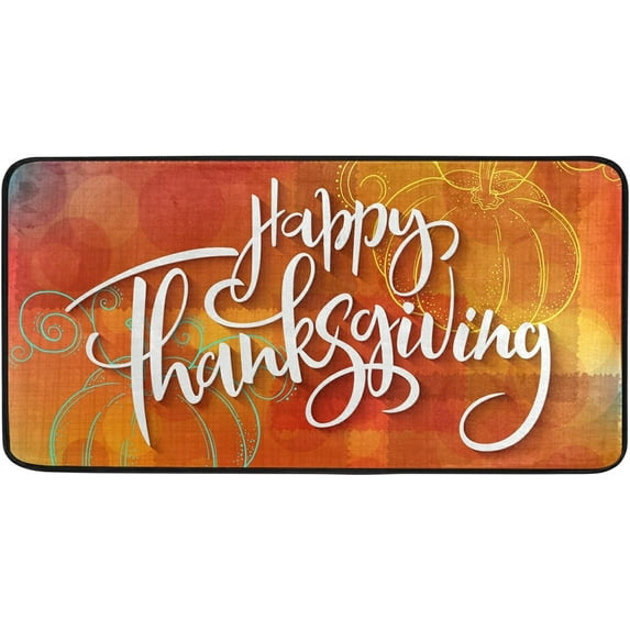 Area Rugs Carpet for Bedroom Floor Kitchen Rugs Happy Thanksgiving Pumpkin Door mat Bedside Runner Rug Living Room Washable Non Slip 39×20in