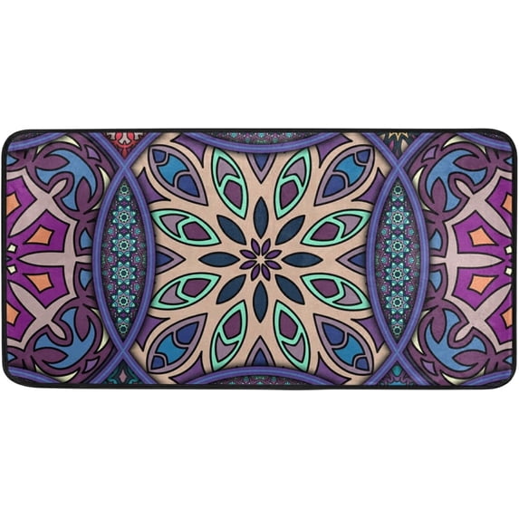 Area Rugs Carpet for Bedroom Floor Kitchen Rugs Multi Retro Ethnic Style Pattern Door mat Bedside Runner Rug Living Room Washable Non Slip 39×20in
