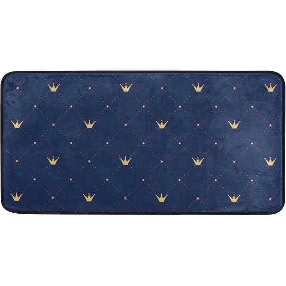 Area Rugs Carpet for Bedroom Floor Kitchen Rugs Retro Gold Queen Crown Door mat Bedside Runner Rug Living Room Washable Non Slip 39×20in