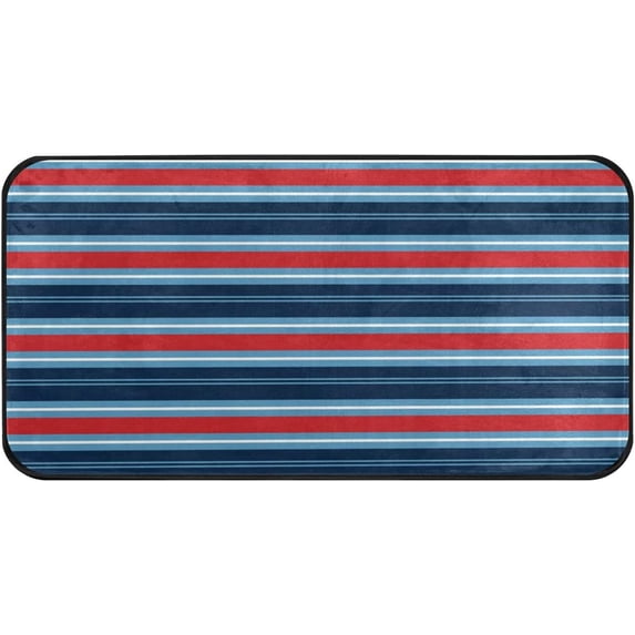 Area Rugs Carpet for Bedroom Floor Kitchen Rugs Stripe Red Blue Door Mat Bedside Runner Rug Living Room Washable Non Slip 39×20in