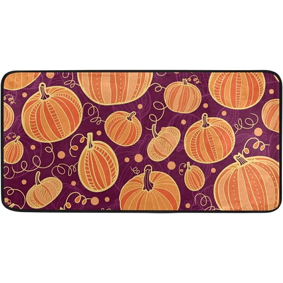 Area Rugs Carpet for Bedroom Floor Kitchen Rugs Thanksgiving Day Pumpkins Door mat Bedside Runner Rug Living Room Washable Non Slip 39×20in Retro