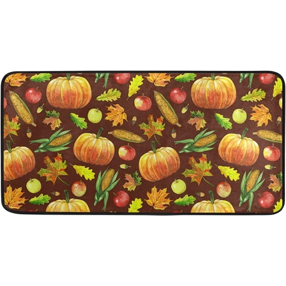 Area Rugs Carpet for Bedroom Floor Kitchen Rugs Thanksgiving Harvest Food Door mat Bedside Runner Rug Living Room Washable Non Slip 39×20in
