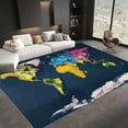thumbnail image 1 of Area Rugs Colorful Rectangle Carpet, Minimalist World Map Design Non Slip Rug, For Dining Room Backyard Decor Carpet, For Kids Teen Boys Women Men Flannel Rug, 1 of 7