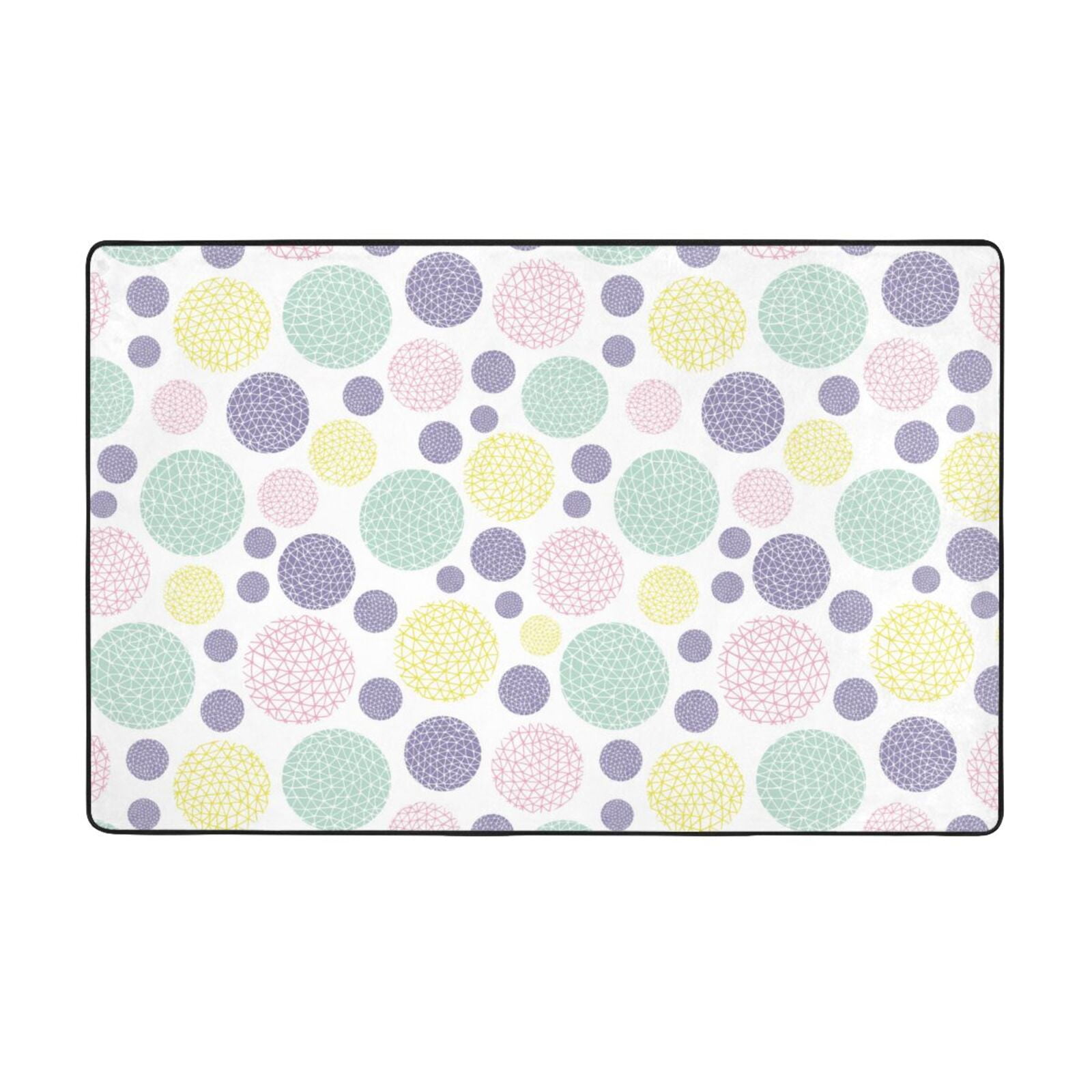 Area Rugs, Colorful Spotty Circular Washable Large Rugs for Living Room