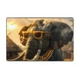 Area Rugs, Cool Sunglasses Elephant Art Washable Large Rugs for Living