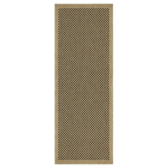 Area Rugs Earth GC_NTL1003 Jute/Black 2 ft. 7 in. x 7 ft. 3 in. Indoor/Outdoor Area Rug,Runner Rugs