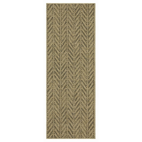 Area Rugs Earth GC_NTL1012 Jute/Black 2 ft. 7 in. x 7 ft. 3 in. Indoor/Outdoor Area Rug,Runner Rugs