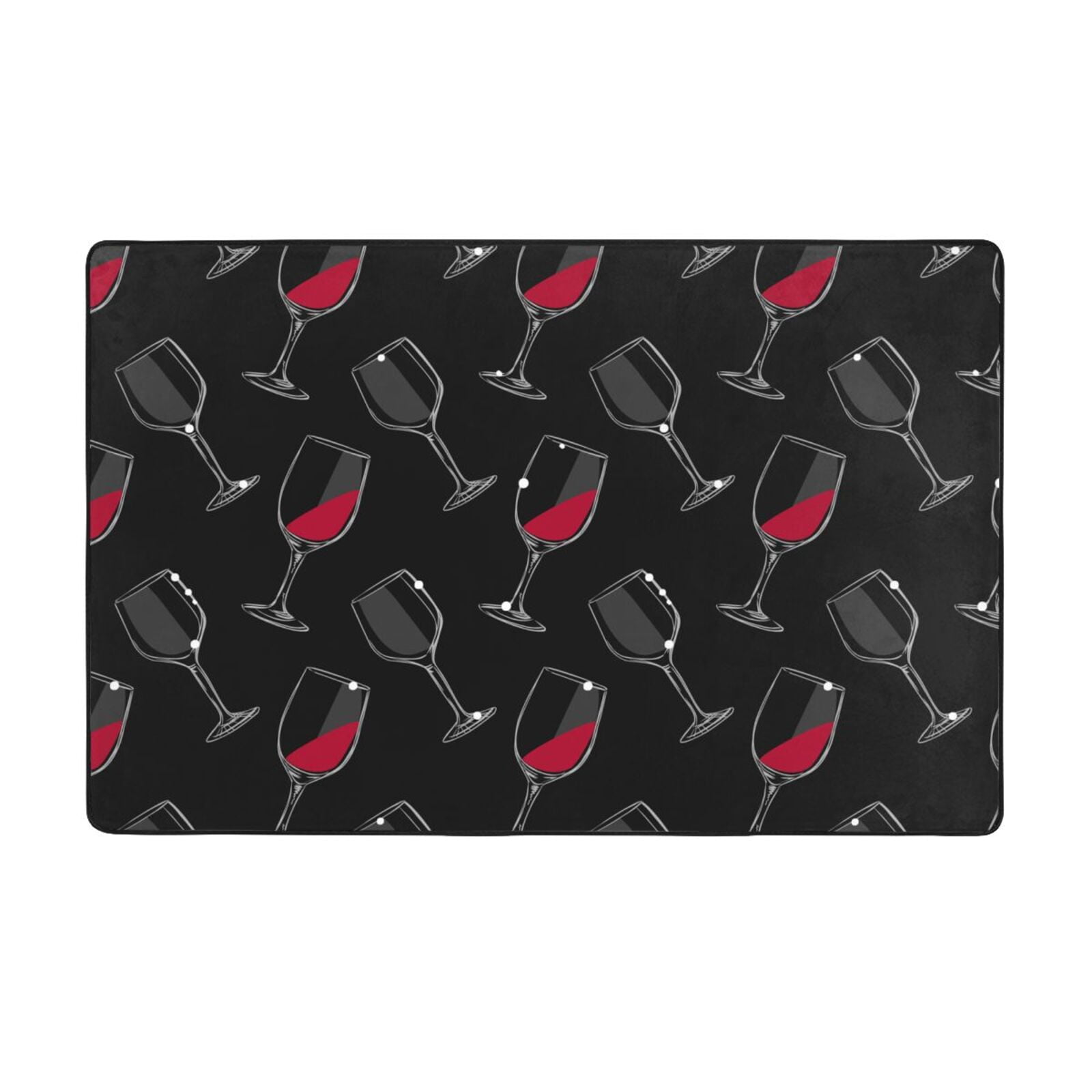 Area Rugs, Elegant Wine Glass Washable Large Rugs for Living Room