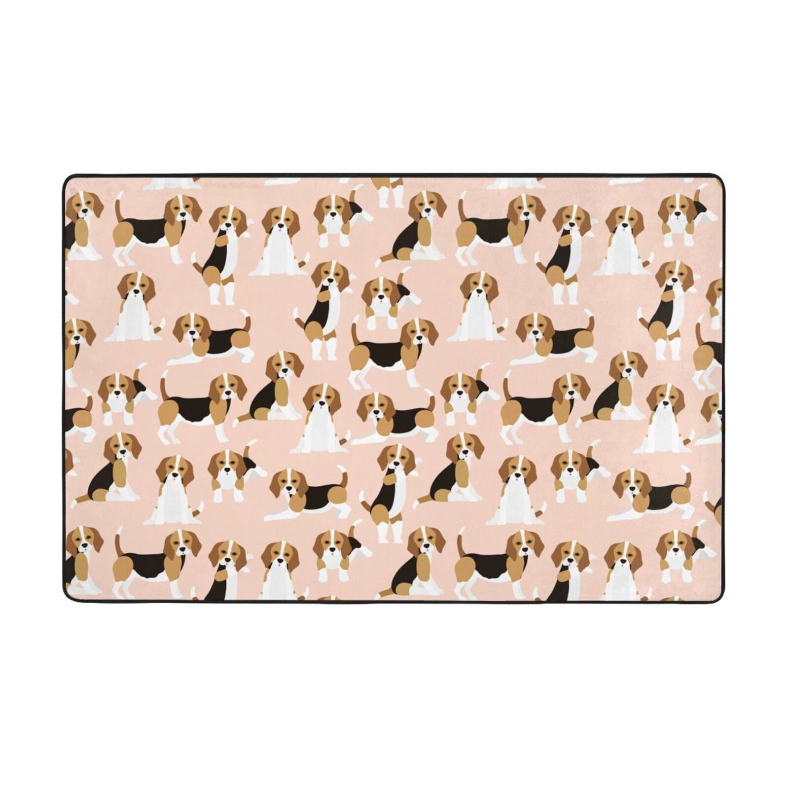 Area Rugs For Living Room Decor - Beagle Dog On Brown Anti Slip Throw ...