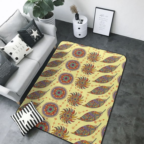 Area Rugs For Living Room Decor - Bohemia Soft Anti Slip Throw Washable Rugs 5x7 For Bedroom, Indoor Carpet For Bedroom Living Room 80x58In