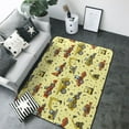 Area Rugs For Living Room Decor Cartoon Car Yellow Soft Anti Slip