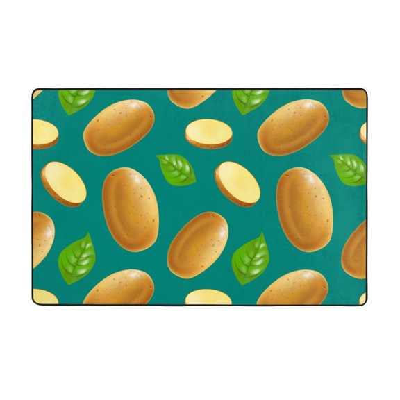 Area Rugs For Living Room Decor - Cartoon Potato Leaf Anti Slip Throw Washable Rugs 3x5 For Bedroom, Soft Indoor Carpet For Bedroom Living Room 60x39In