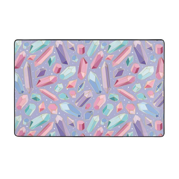Area Rugs For Living Room Decor - Colored Crystals Anti Slip Throw Washable Rugs 3x5 For Bedroom, Soft Indoor Carpet For Bedroom Living Room 60x39In