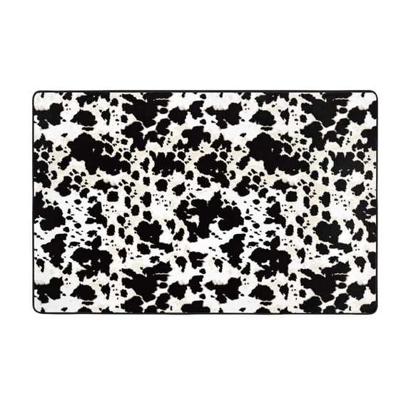 Area Rugs For Living Room Decor - Cow Skin 1 Anti Slip Throw Washable Rugs 3x5 For Bedroom, Soft Indoor Carpet For Bedroom Living Room 60x39In