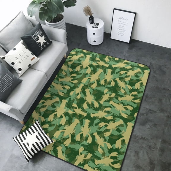 Area Rugs For Living Room Decor - Crayfish Army Soft Anti Slip Throw Washable Rugs 5x7 For Bedroom, Indoor Carpet For Bedroom Living Room 80x58In
