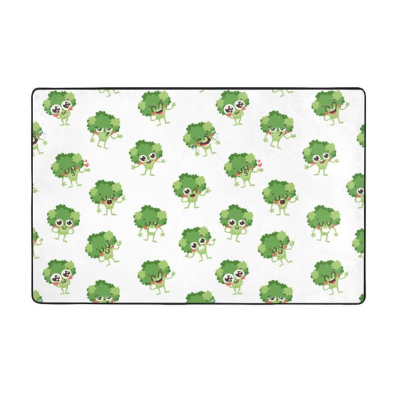 Area Rugs For Living Room Decor - Creative Cartoon Broccoli Cute Anti Slip Throw Washable Rugs 3x5 For Bedroom, Soft Indoor Carpet For Bedroom Living Room 60x39In