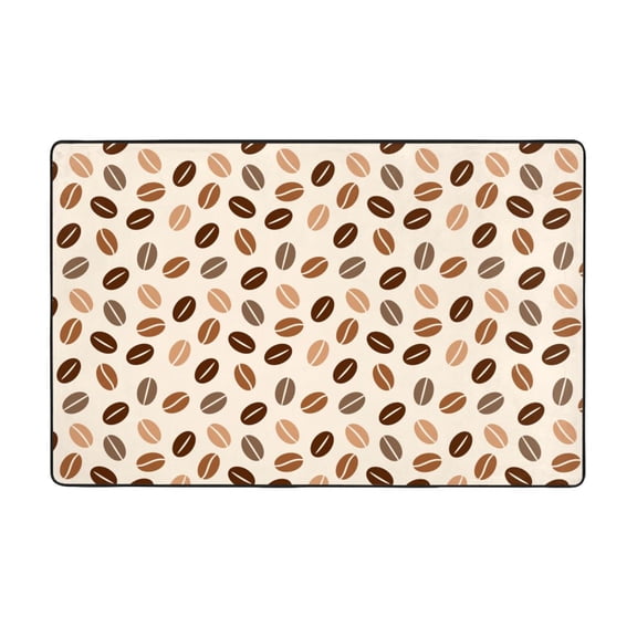 Area Rugs For Living Room Decor - Cute Coffee Bean Print Anti Slip Throw Washable Rugs 3x5 For Bedroom, Soft Indoor Carpet For Bedroom Living Room 60x39In