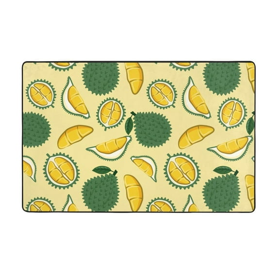 Area Rugs For Living Room Decor - Cute Gold Durian Anti Slip Throw Washable Rugs 3x5 For Bedroom, Soft Indoor Carpet For Bedroom Living Room 60x39In