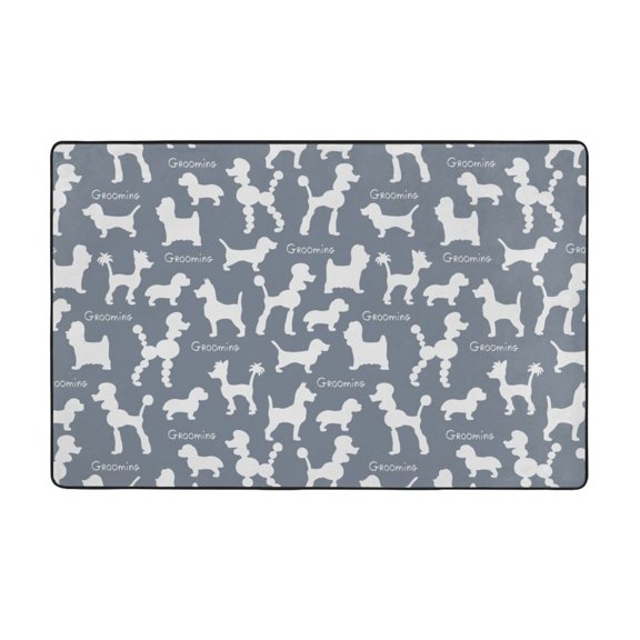 Area Rugs For Living Room Decor - Cute Poodle Dog Dachshund Anti Slip Throw Washable Rugs 3x5 For Bedroom, Soft Indoor Carpet For Bedroom Living Room 60x39In