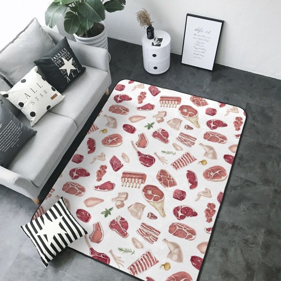 Area Rugs For Living Room Decor - Different Meat Soft Anti Slip Throw Washable Rugs 5x7 For Bedroom, Indoor Carpet For Bedroom Living Room 80x58In