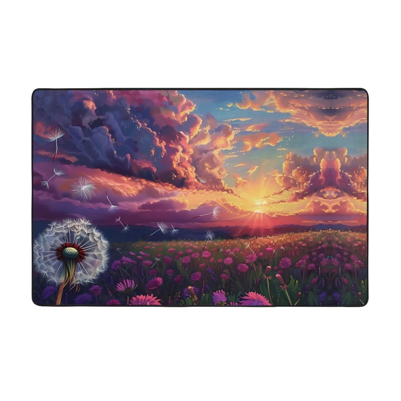 Dreamy Area Rug Area Rugs For Living Room Decor - Dreamy Dandelion Sunset Anti Slip ...