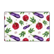 Area Rugs For Living Room Decor - Eggplant Chili Pepper Anti Slip Throw Washable Rugs 3x5 For Bedroom, Soft Indoor Carpet For Bedroom Living Room 60x39In