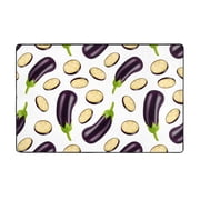 Area Rugs For Living Room Decor - Eggplant Slices Anti Slip Throw Washable Rugs 3x5 For Bedroom, Soft Indoor Carpet For Bedroom Living Room 60x39In
