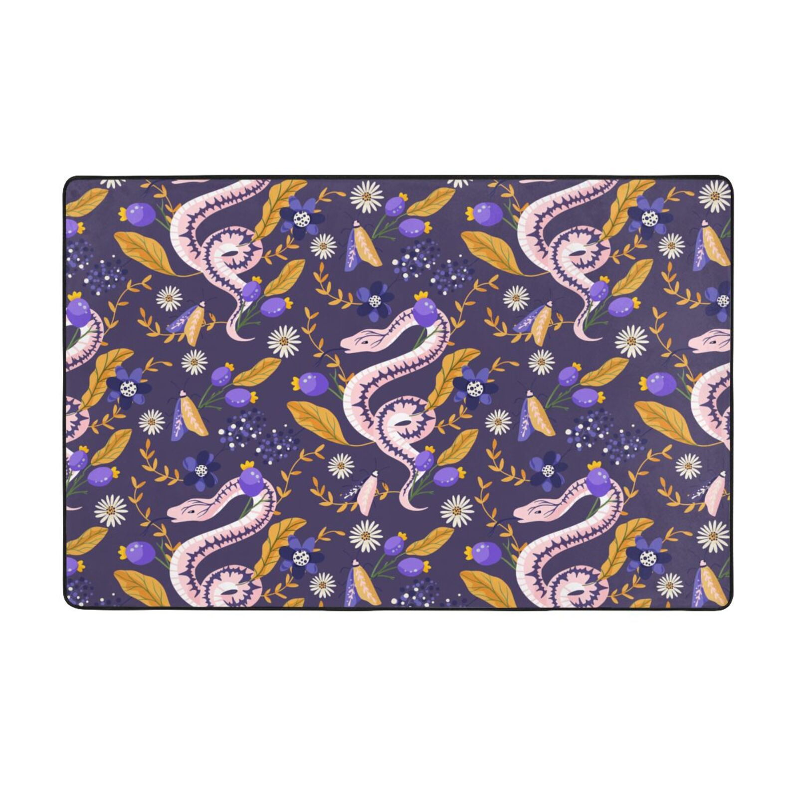 Area Rugs For Living Room Decor Exotic Cute Snake Plant Purple Anti