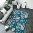 Area Rugs For Living Room Decor Floral Paisley Pattern Green Soft