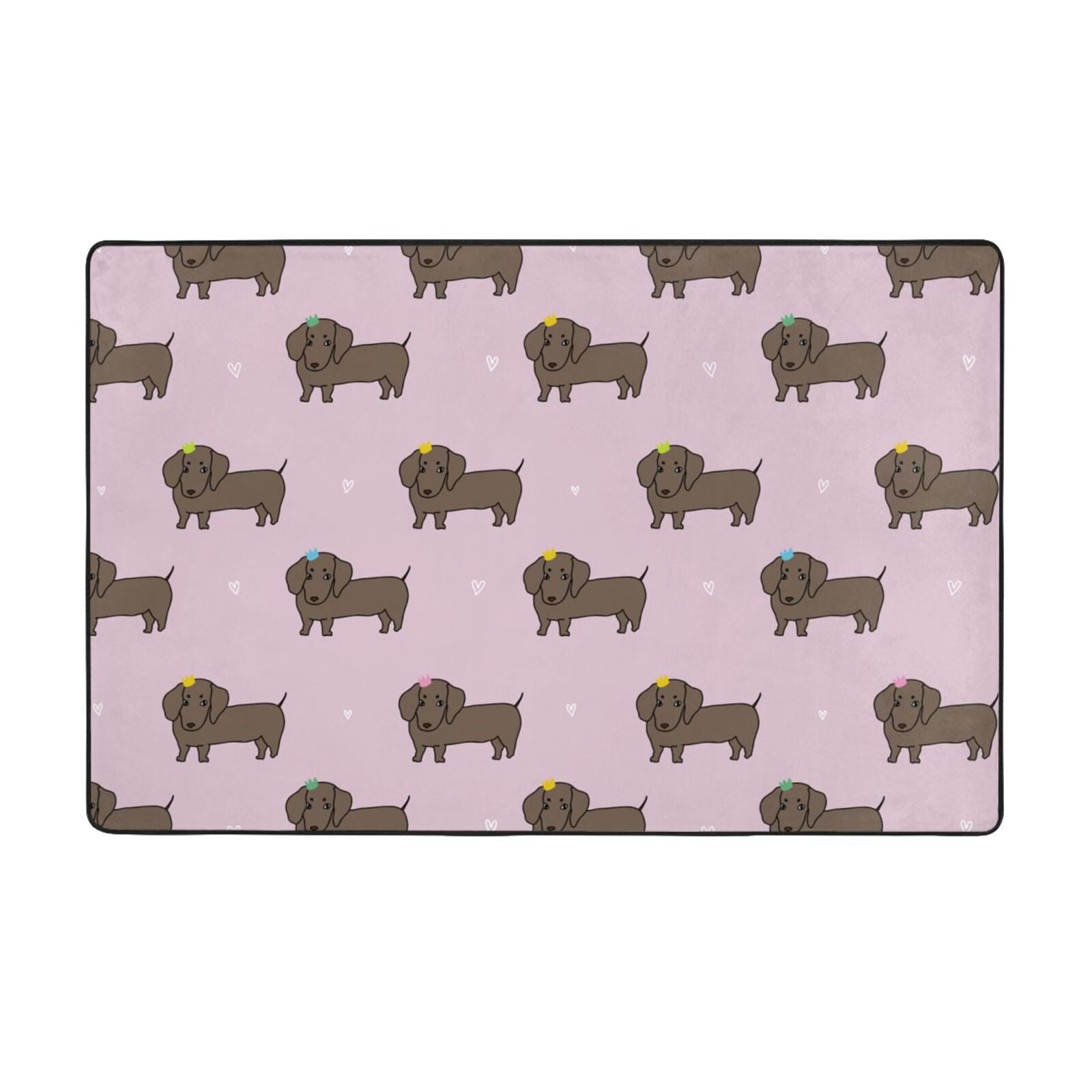 Area Rugs For Living Room Decor Funny Dachshund Dog Puppy Love Anti