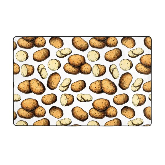 Area Rugs For Living Room Decor - Funny Potato Pattern Anti Slip Throw Washable Rugs 3x5 For Bedroom, Soft Indoor Carpet For Bedroom Living Room 60x39In