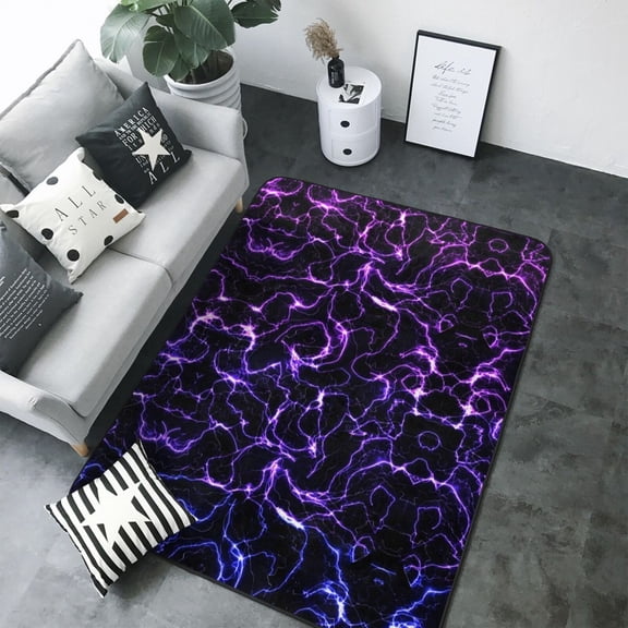 Area Rugs For Living Room Decor - Galaxy Lightning Soft Anti Slip Throw Washable Rugs 5x7 For Bedroom, Indoor Carpet For Bedroom Living Room 80x58In