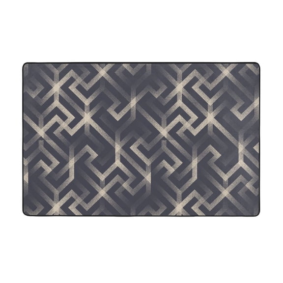 Area Rugs For Living Room Decor - Geometric Labyrinth Patterns Anti Slip Throw Washable Rugs 3x5 For Bedroom, Soft Indoor Carpet For Bedroom Living Room 60x39In
