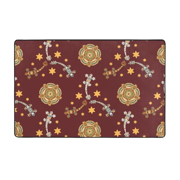 Area Rugs For Living Room Decor - Geometric Lizard Gecko Colorful_B Anti Slip Throw Washable Rugs 3x5 For Bedroom, Soft Indoor Carpet For Bedroom Living Room 60x39In