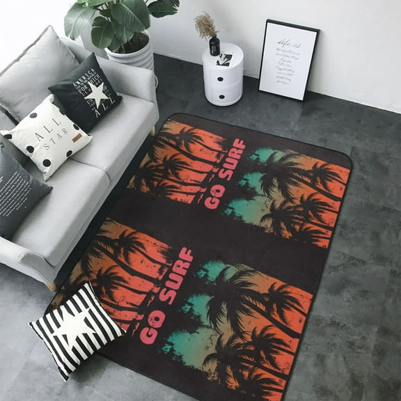 Area Rugs For Living Room Decor - Go Surfer Soft Anti Slip Throw Washable Rugs 5x7 For Bedroom, Indoor Carpet For Bedroom Living Room 80x58In