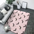 Area Rugs For Living Room Decor Halloween black bats star pink Soft