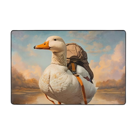 Area Rugs For Living Room Decor - Hiking Duck Anti Slip Throw Washable Rugs 3x5 For Bedroom, Soft Indoor Carpet For Bedroom Living Room 60x39In