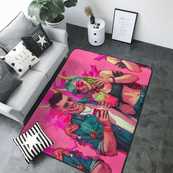 Area Rugs For Living Room Decor - Hip Hop People No.114 Soft Anti Slip Throw Washable Rugs 5x7 For Bedroom, Indoor Carpet For Bedroom Living Room 80x58In