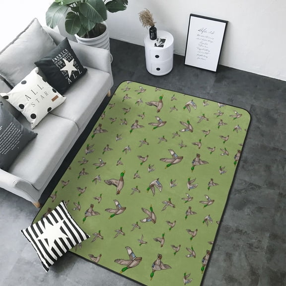 Area Rugs For Living Room Decor - Mallard Duck Soft Anti Slip Throw Washable Rugs 5x7 For Bedroom, Indoor Carpet For Bedroom Living Room 80x58In