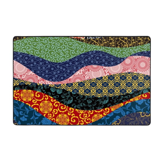 Area Rugs For Living Room Decor - Multiple Retro Pattern Anti Slip Throw Washable Rugs 3x5 For Bedroom, Soft Indoor Carpet For Bedroom Living Room 60x39In