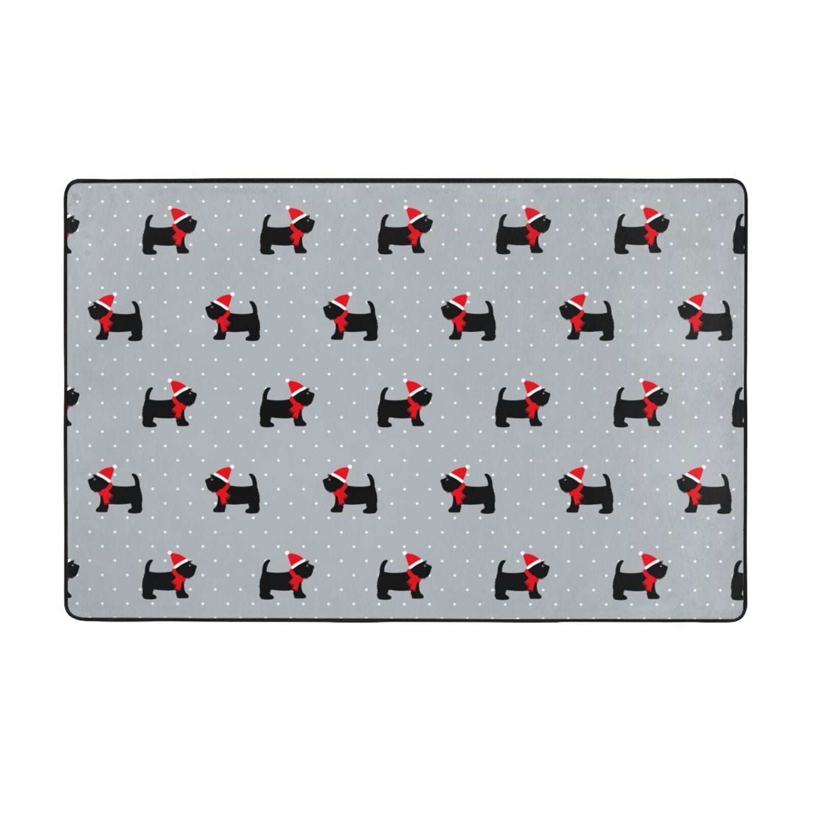 Area Rugs For Living Room Decor Polka Dot Christmas Dog Anti Slip