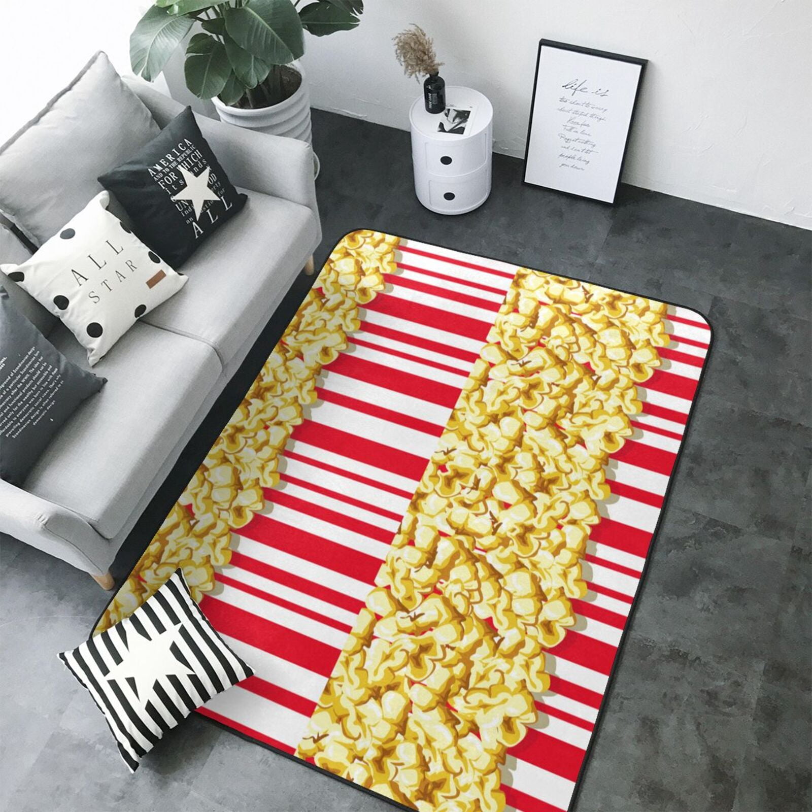 Popcorn Math Runner Rugs Area Rugs For Living Room Decor - Popcorn Anti Slip Throw Washable Rugs ...