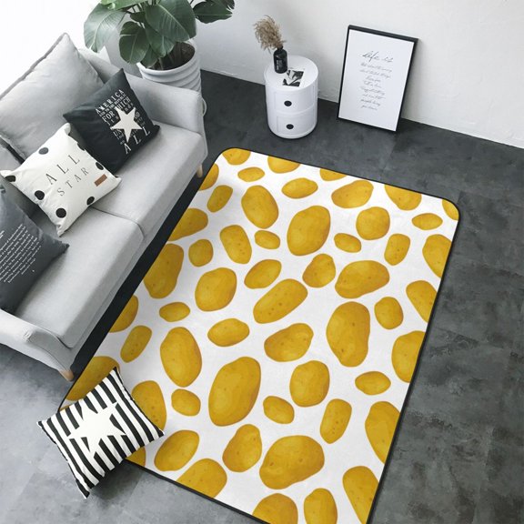 Area Rugs For Living Room Decor - Potato cute Soft Anti Slip Throw Washable Rugs 5x7 For Bedroom, Indoor Carpet For Bedroom Living Room 80x58In