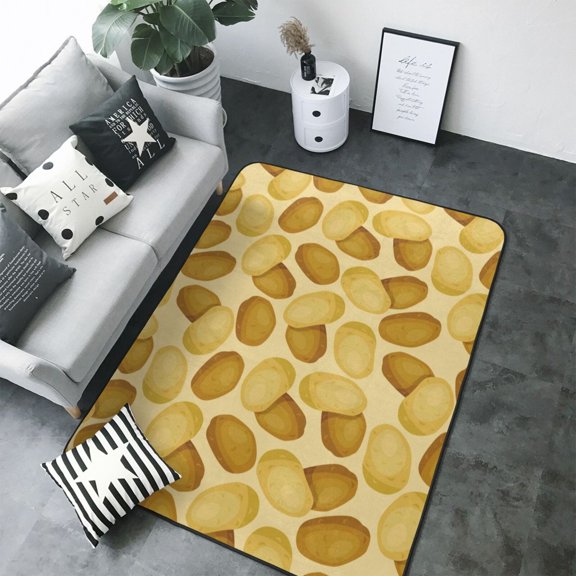 Area Rugs For Living Room Decor - Potato print Soft Anti Slip Throw Washable Rugs 5x7 For Bedroom, Indoor Carpet For Bedroom Living Room 80x58In
