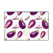 Area Rugs For Living Room Decor - Purple Eggplant Slices Anti Slip Throw Washable Rugs 3x5 For Bedroom, Soft Indoor Carpet For Bedroom Living Room 60x39In