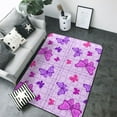 Area Rugs For Living Room Decor Puzzles butterfly pink purple Anti