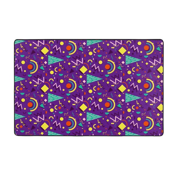 Area Rugs For Living Room Decor - Retro 80s Style Anti Slip Throw Washable Rugs 3x5 For Bedroom, Soft Indoor Carpet For Bedroom Living Room 60x39In