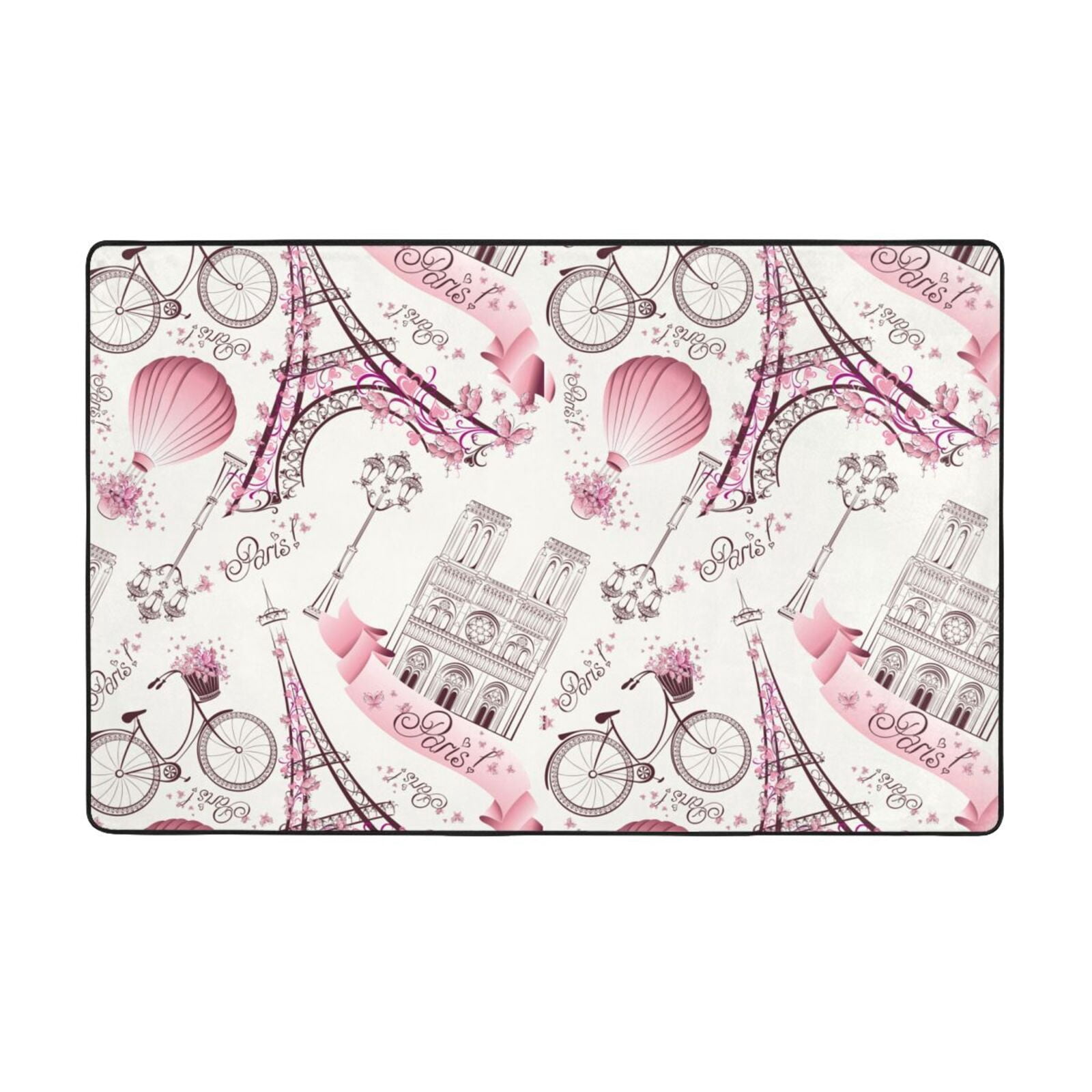 Area Rugs For Living Room Decor - Romantic Travel In Paris Anti Slip ...